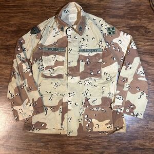 90s US Army Desert Storm Camo Combat Military Coat Jacket Size Medium